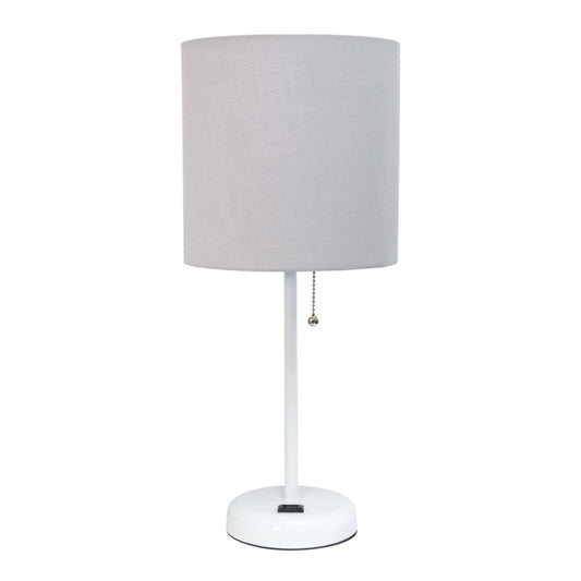Lampe de table Limelights grise avec pied mince et prise de recharge | D212PGF7