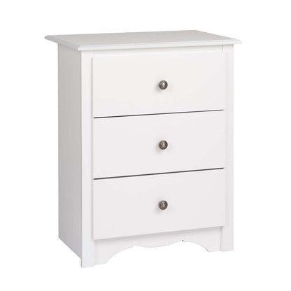 Monterey 3-Drawer Tall Nightstand - Blanc|Table de nuit haute Monterey à 3 tiroirs - blanche
