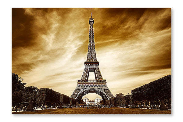 Tour Eiffel à Paris : Cadre mural et panneau en tissu 16 x 24 pouces | Tour Eiffel à Paris 16 po x 24 po : Cadre d'art mural et panneau en tissu | D44G7U4N