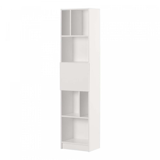 Liora Bibliothèque Étroite 5 Tablettes - Blanc Pur | Liora 5-shelf Narrow Bookcase - Pure White