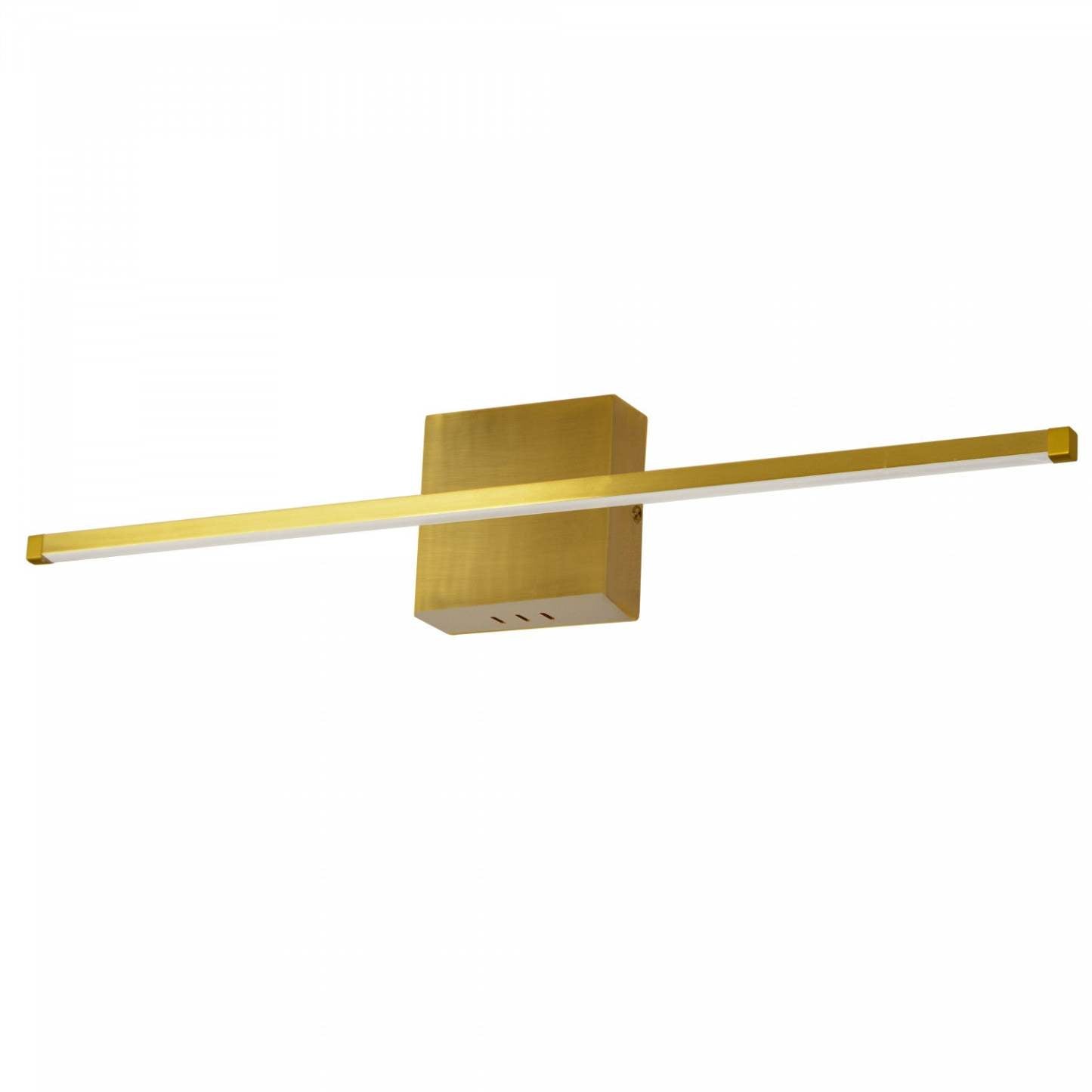 Dainolite Array LED Wall Sconce Horizontal 30w Aged Brass White Acrylique Diffuseur Lampe|Applique murale horizontale Array de Dainolite en acrylique blanc qui diffuse la lumière, avec fini laiton vieilli et ampoule à DEL de 30 W