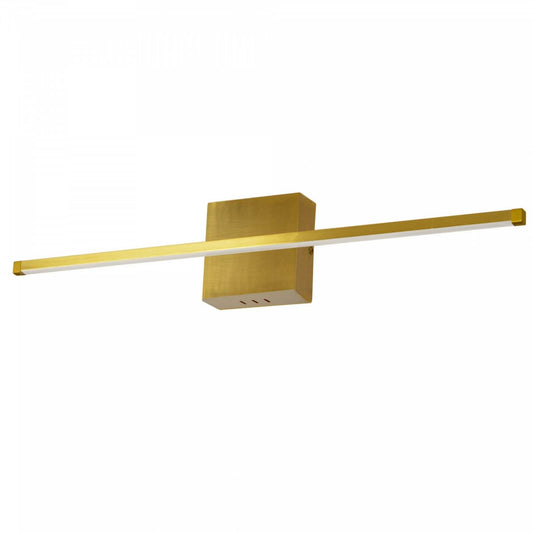 Dainolite Array LED Wall Sconce Horizontal 30w Aged Brass White Acrylique Diffuseur Lampe|Applique murale horizontale Array de Dainolite en acrylique blanc qui diffuse la lumière, avec fini laiton vieilli et ampoule à DEL de 30 W