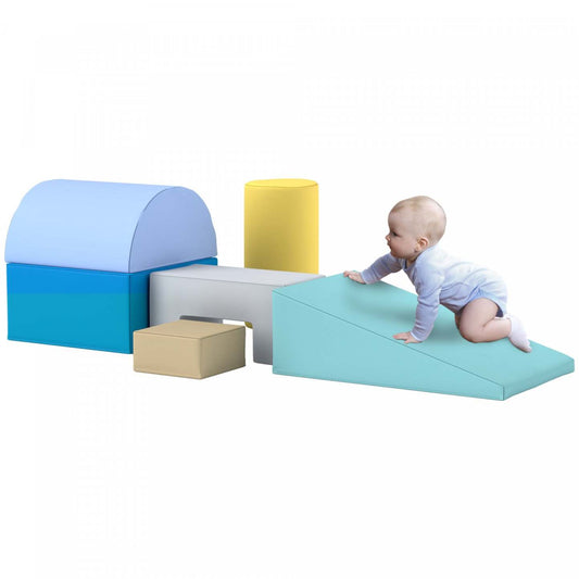 Qaba Jouets D'escalade Pour Tout-petits, 6 Pièces, Équipement De Jeu Doux Pour Enfants, Blocs D'escalade