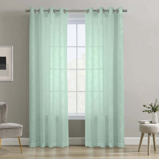 Habitat Boucle Surf Spray Sheer Grommet Curtain Panel - 52 x 84|Panneau de rideau transparent à œillets Boucle de couleur gouttelettes de ressac d'Habitat - 52 x 84