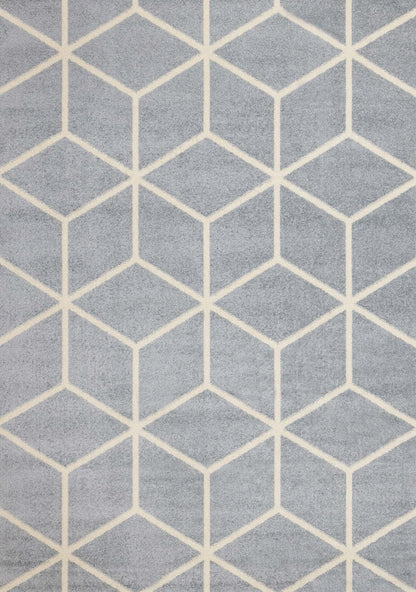 Tapis Ellis Modern géométrique bleu crème - 5'3 x 7'7|Tapis Ellis bleu et crème à motif géométrique moderne - 5 pi 3 po x 7 pi 7 po