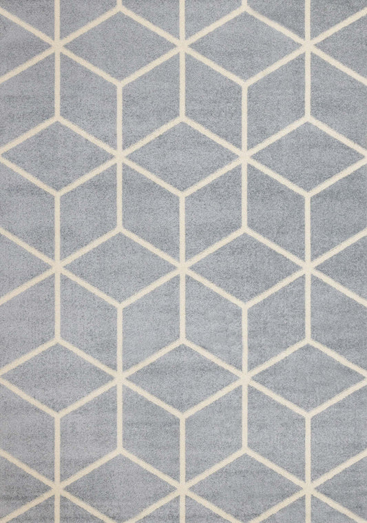 Tapis Ellis Modern géométrique bleu crème - 5'3 x 7'7|Tapis Ellis bleu et crème à motif géométrique moderne - 5 pi 3 po x 7 pi 7 po