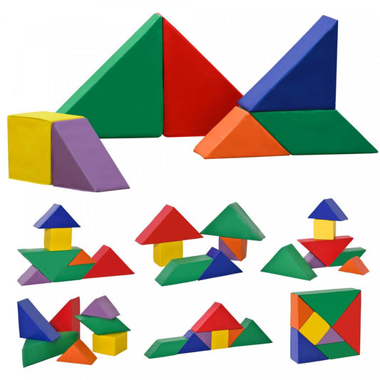 Qaba Jeu D'escalade En Mousse 7 Pieces Pour Enfants, Blocs En Mousse Pour Enfants De 1 A 3 Ans, Bloc
