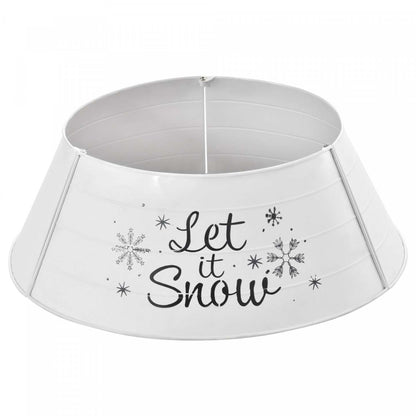 Homcom 26 Inch Metal Christmas Tree Collar, Xmas Tree Base Cover, White|Homcom Collier de sapin en métal 26 po, couverture de base de sapin, blanc