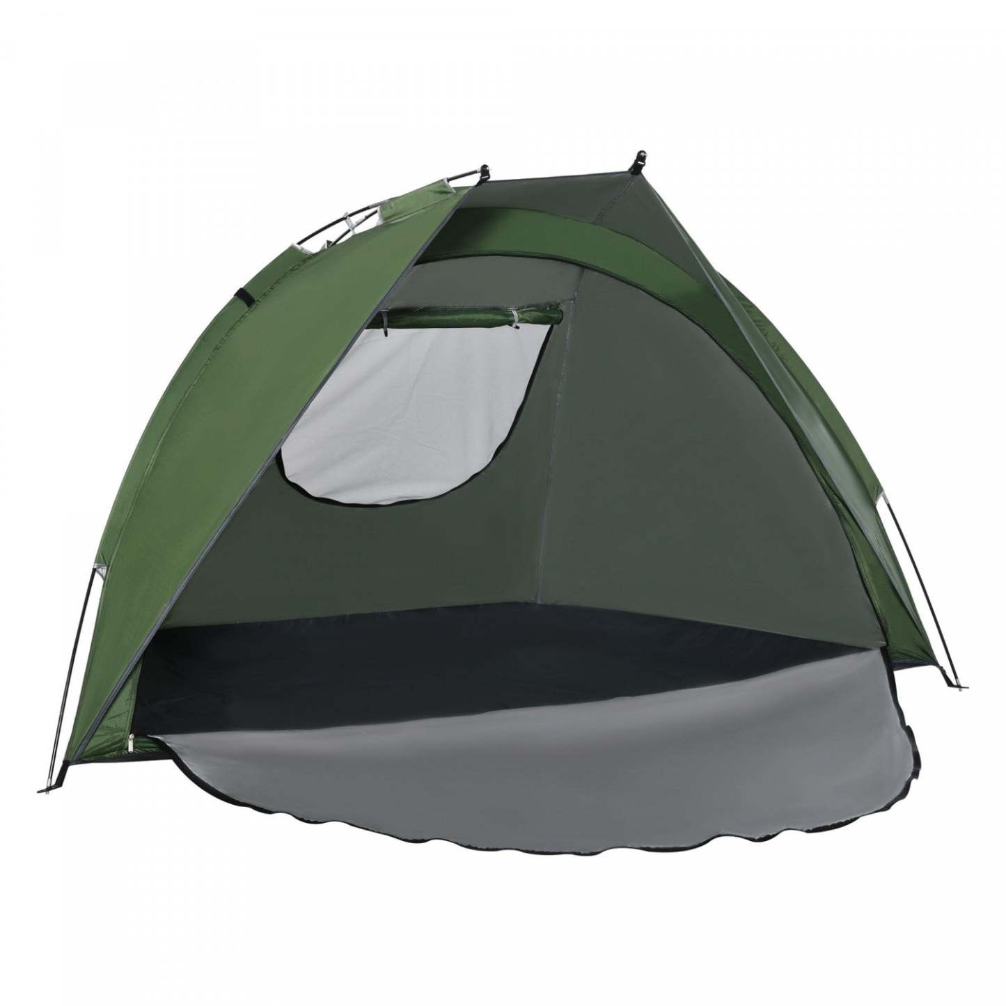 Outsunny Pop Up Tent, Tente de Plage, Abri Solaire Protégé UV Avec Sac de Transport et Sardines pour 2-3 | Tente De Plage Abri De Plage Pliable Dim. 2,30l X 1,40l X 1,27h M Fenetre Sac Transport Inclu Polyes
