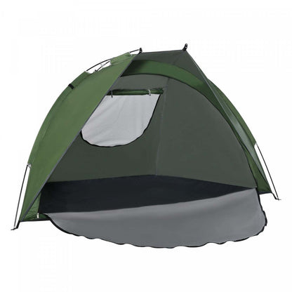 Outsunny Pop Up Tent, Tente de Plage, Abri Solaire Protégé UV Avec Sac de Transport et Sardines pour 2-3 | Tente De Plage Abri De Plage Pliable Dim. 2,30l X 1,40l X 1,27h M Fenetre Sac Transport Inclu Polyes