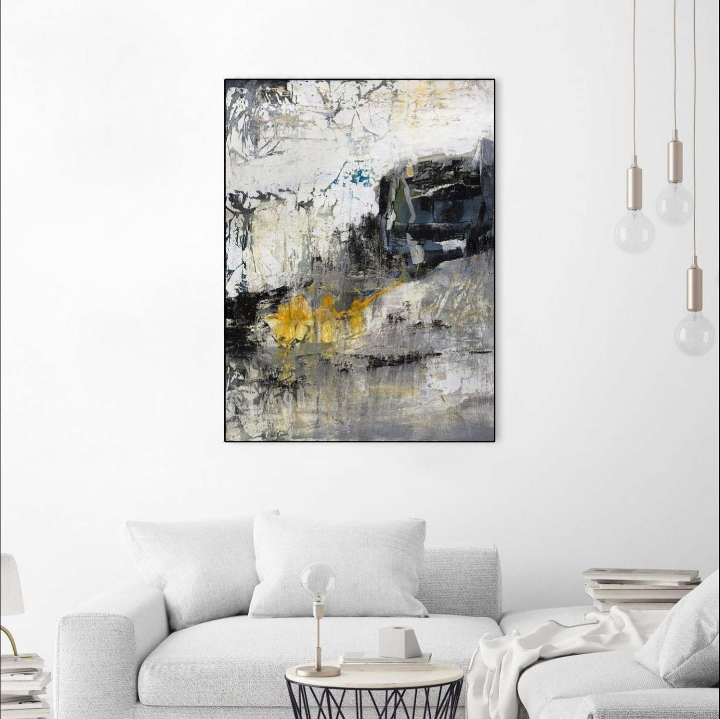 Œuvre d'art murale sur toile encadrée noire « La Randonnée » 24 x 32