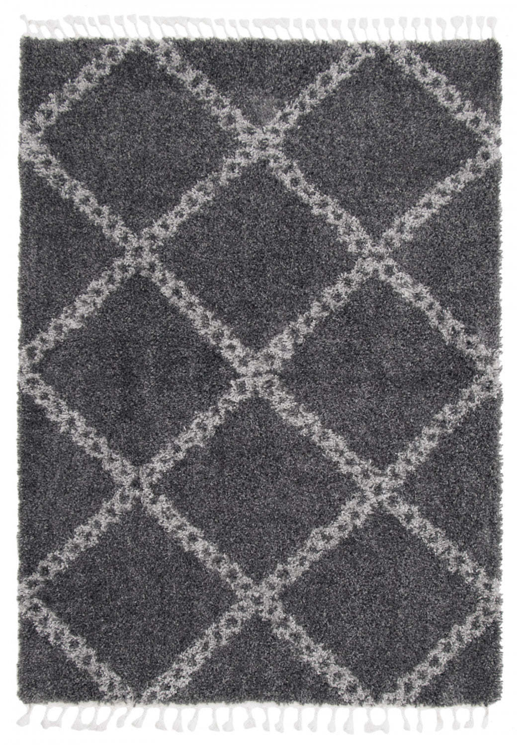 Helma Stark Dark Grey Shag 6'7 X 9'6 Area Rug|Carpette à poil long Helma Stark gris foncé 6 pi 7 po x 9 pi 6 po|D86F27DL