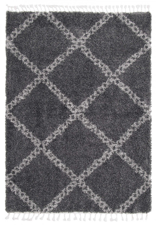 Helma Stark Dark Grey Shag 8'0 X 10'0 Area Rug|Carpette à poil long Helma Stark gris foncé 8 pi 0 po x 10 pi 0 po|D86F8T2P