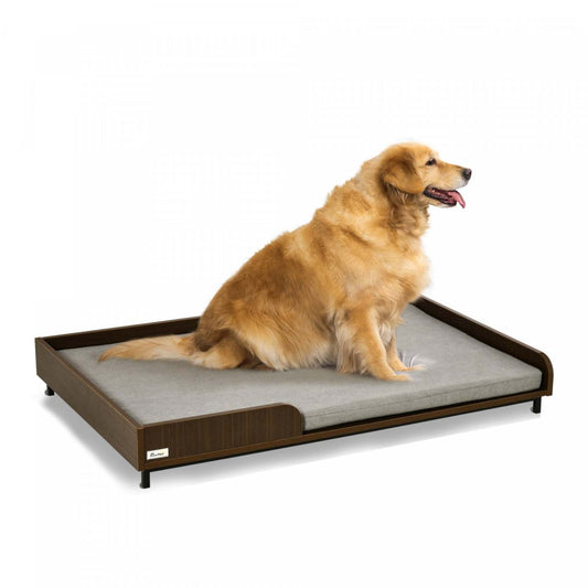 Pawhut Lit Sureleve Pour Chien, Canapé Pour Animal De Compagnie Portable Moderne Avec Coussin M