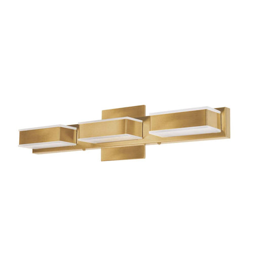 Dainolite Viola 3 Light LED Wall Vanity Light Aged Brass Finish Lamp|Lumière de coiffeuse murale Viola de Dainolite avec fini laiton vieilli et 3 ampoules à DEL