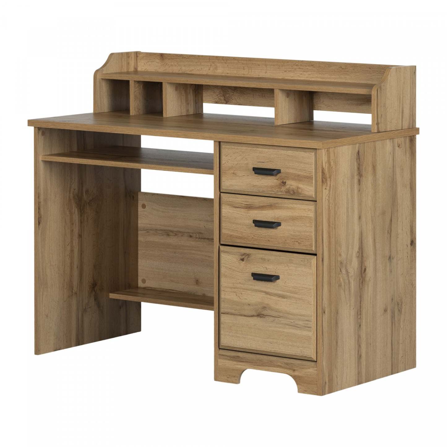 Bureau d'ordinateur Versa avec huche - Chêne Nordik | Versa Bureau De Travail Pour Ordinateur Avec Huche - Chêne Nordique