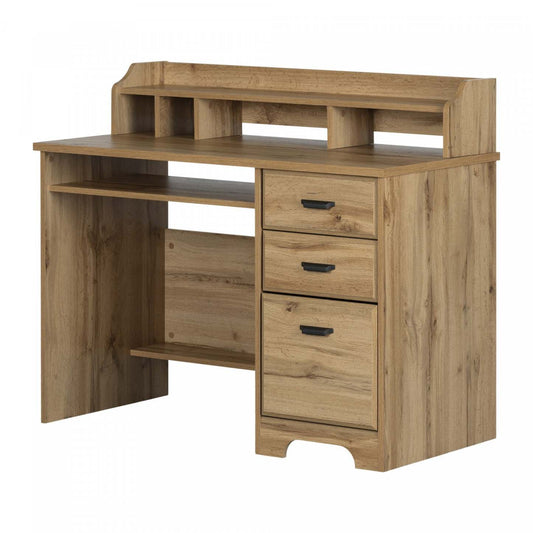 Bureau d'ordinateur Versa avec huche - Chêne Nordik | Versa Bureau De Travail Pour Ordinateur Avec Huche - Chêne Nordique