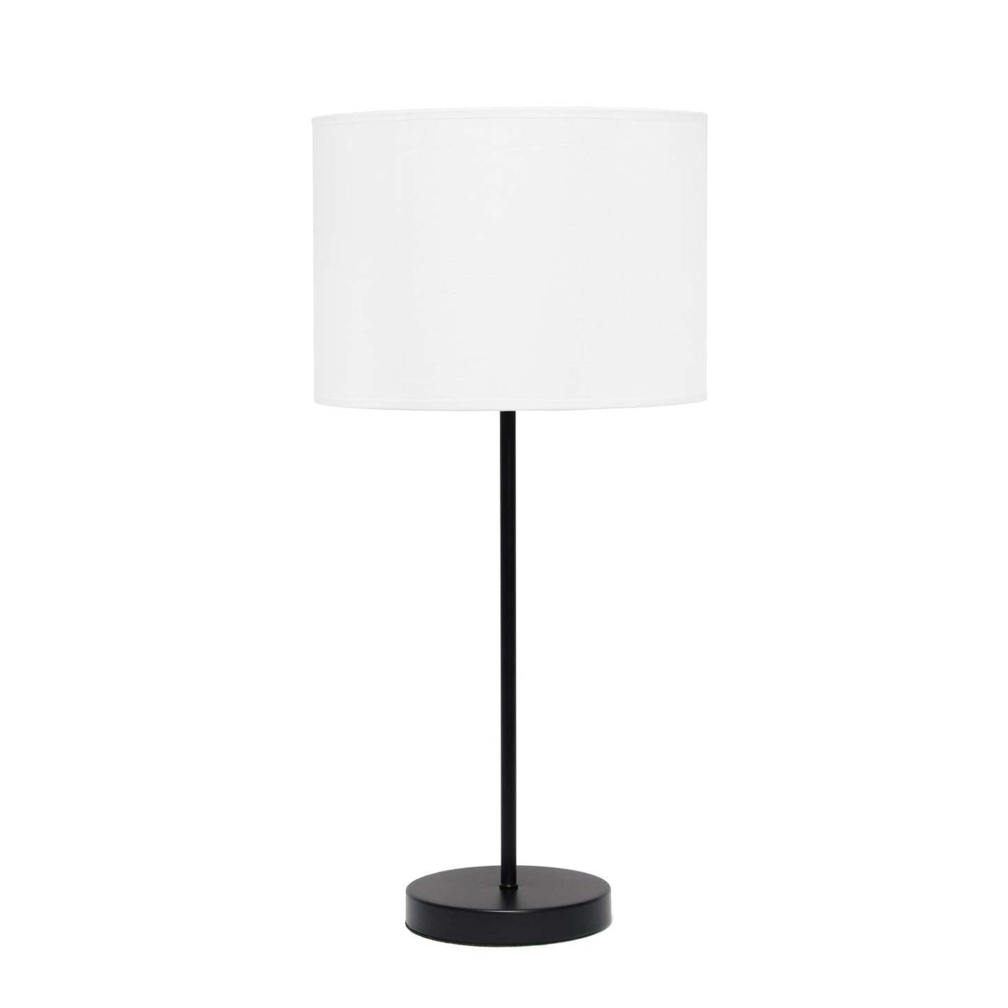 Lampe de table blanche Simple Designs avec pied mince noir | D22BWX91