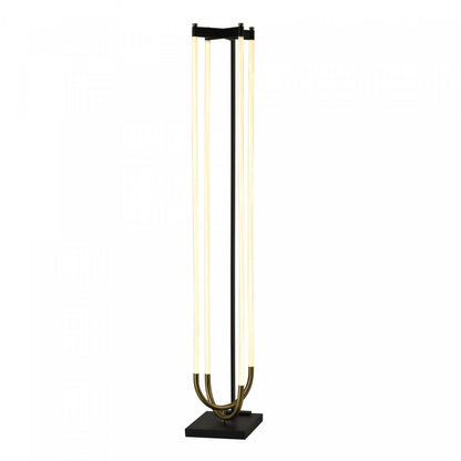 Lampadaire LED Intégré Cascata, Noir Et Laiton Brossé | Lampadaire Sur Pied A Del Integrees Cascata, Noir Et Laiton Brosse