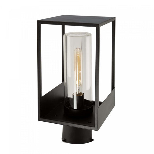 Lanterne extérieure noire à 1 lumière Weybridge | Lanterne Weybridge noire à 1 ampoule pour l'extérieur | D06H2BWM