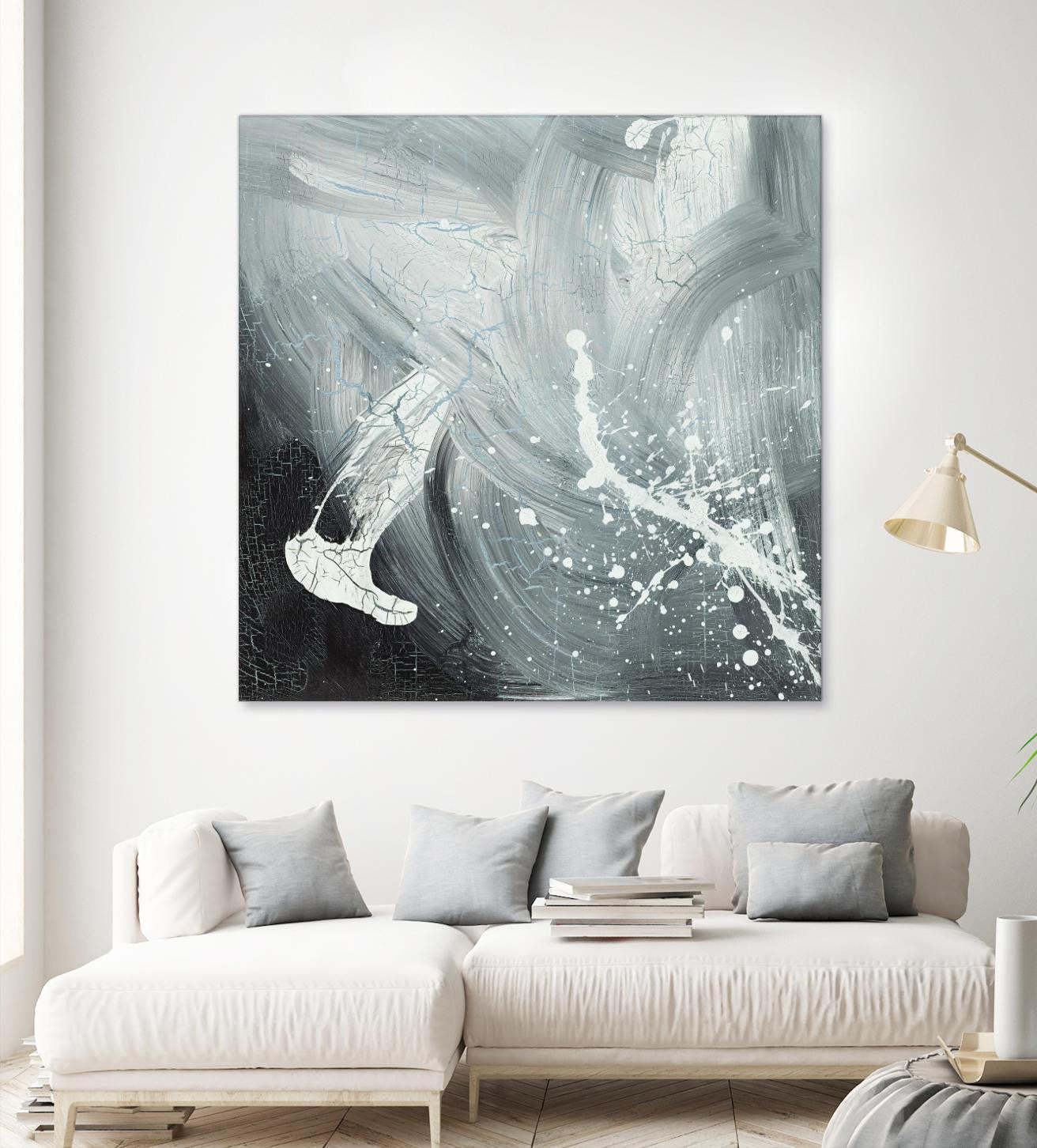 Œuvre d'art murale géante « Petrify VIII » 72 x 72