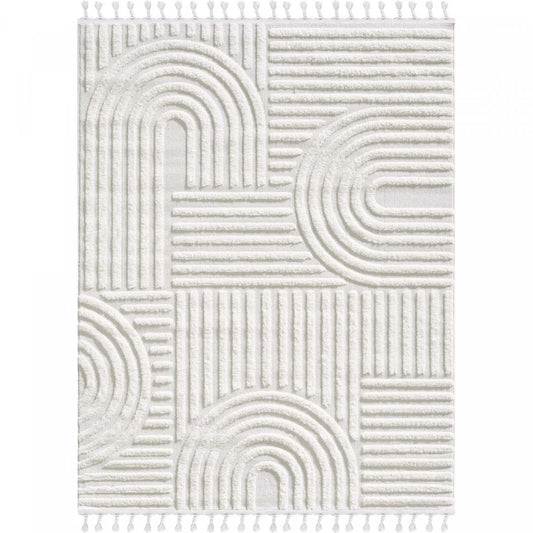 Quinto Geo Circles Shag Area Rug - 7'7 x 10'|Carpette à poil long Quinto à motif de cercles géométriques - 7 pi 7 po x 10 pi