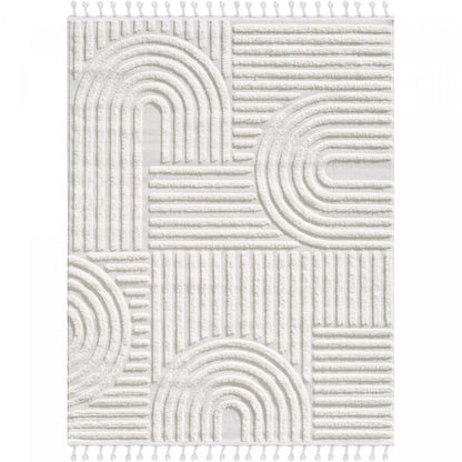 Quinto Geo Circles Shag Area Rug - 6'3 x 9'|Carpette à poil long Quinto à motif de cercles géométriques - 6 pi 3 po x 9 pi