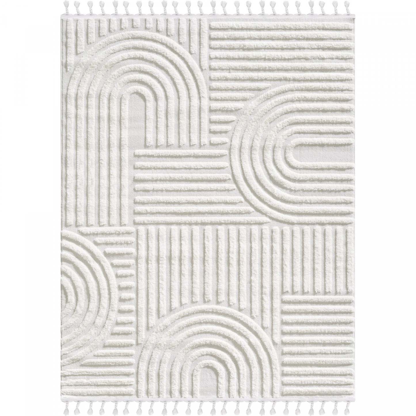 Quinto Geo Circles Shag Area Rug - 5'7 x 7'3|Carpette à poil long Quinto à motif de cercles géométriques - 5 pi 7 po x 7 pi 3 po