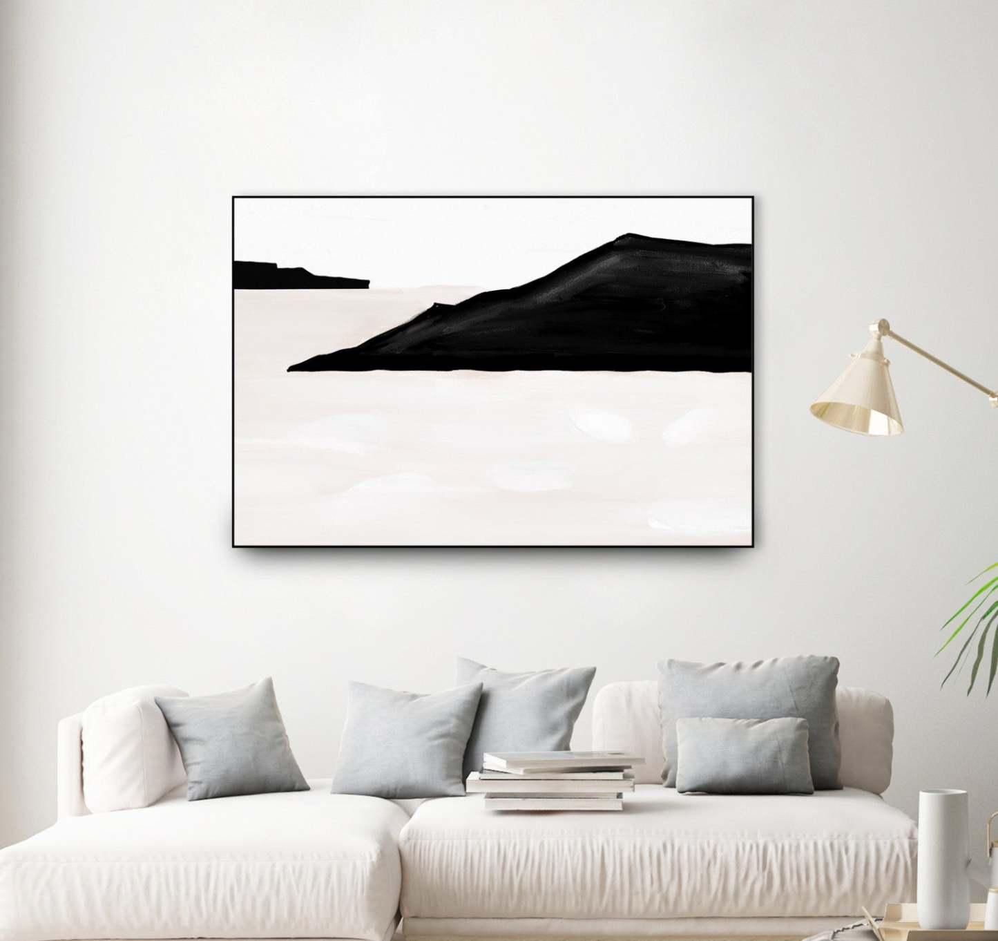 Black Mountains Canvas Framed Black 36x24 Wall Art|Œuvre d'art murale sur toile encadrée noire « Black Mountains » 36 x 24
