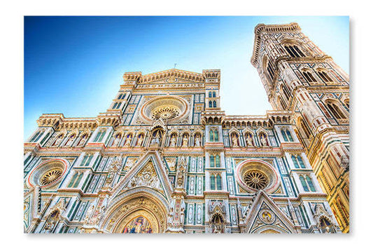 Cathédrale Duomo de Florence, Italie : Cadre mural et panneau en tissu 16 x 24 po | D44GPSIC