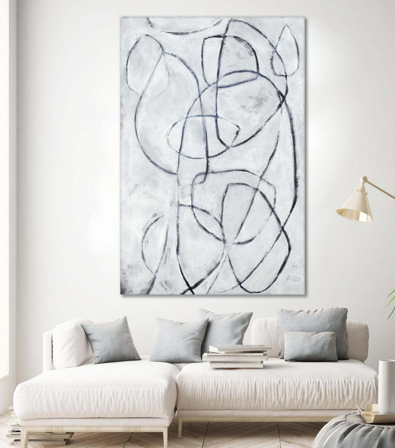 Œuvre d'art murale géante « Temps suspendu » 84 x 54