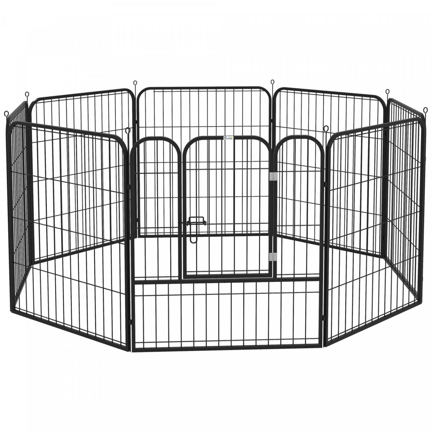 Pawhut Parc A 8 Panneaux Pour Animaux De Compagnie Pliable Metal Interieur Exterieur 31 X 31