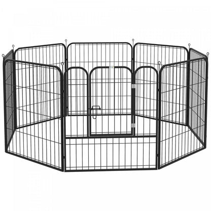 Pawhut Parc A 8 Panneaux Pour Animaux De Compagnie Pliable Metal Interieur Exterieur 31 X 31