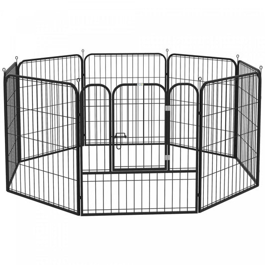Pawhut Parc A 8 Panneaux Pour Animaux De Compagnie Pliable Metal Interieur Exterieur 31 X 31