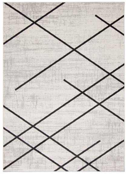 Tapis Damali ivoire/noir lavable en machine - 3'0 x 5'0|Carpette Damali ivoire et noire lavable à la machine - 3 pi 0 po x 5 pi 0 po|D86F85CW