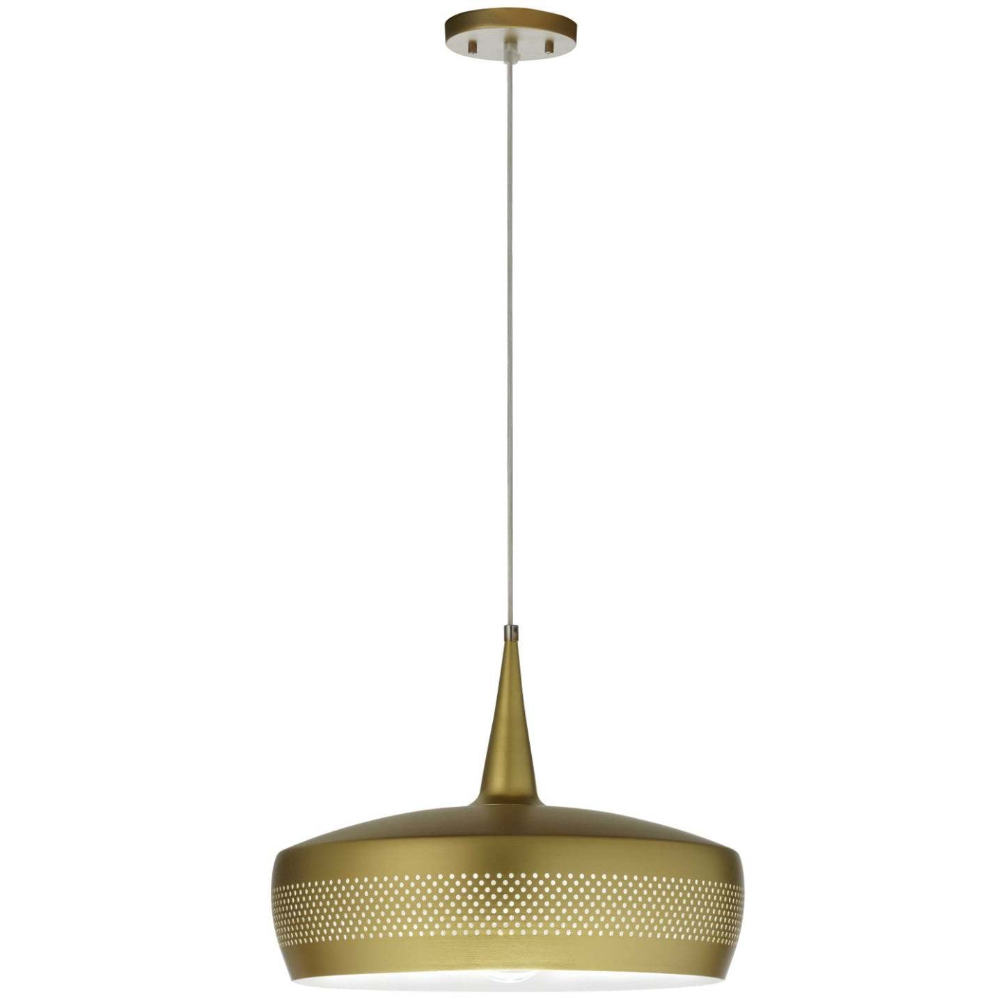 Dainolite Pixie 1 Light Pendant Painted Aged Brass Lamp|Luminaire suspendu Pixie de Dainolite avec fini peint laiton vieilli et 1 ampoule