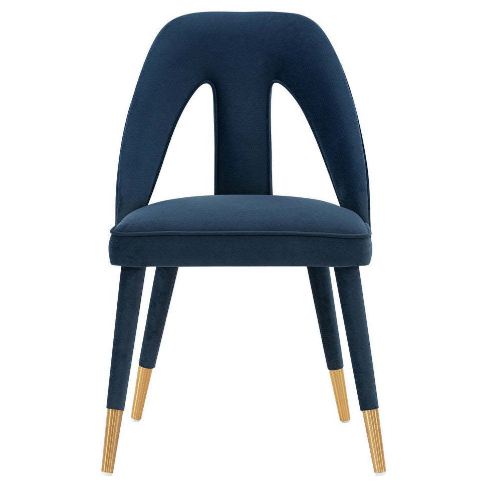 Manhattan Comfort Modern Neda Velvet Dining Chair - Midnight Blue|Chaise de salle à manger moderne Neda de Manhattan Comfort en velours - bleu minuit