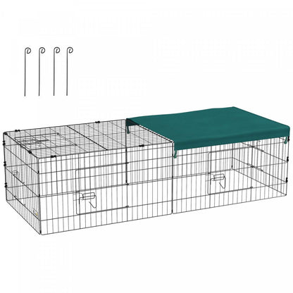 Pawhut Cage Pour Petits Animaux, Parc Pour Poulets, Lapins, Chinchillas, Parc Exterieur Pour Petits