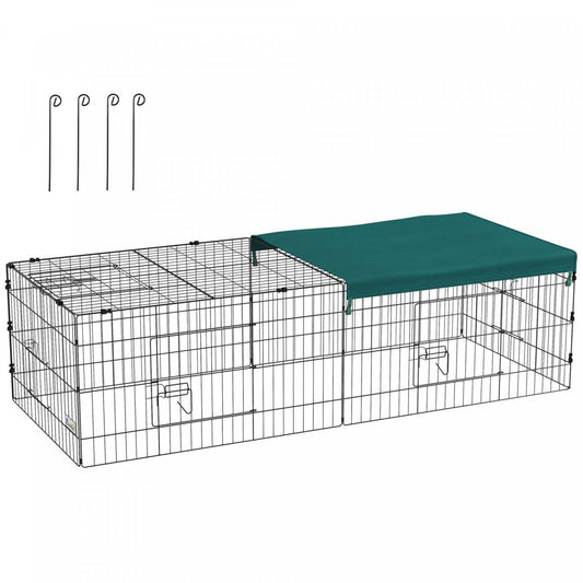 Pawhut Cage Pour Petits Animaux, Parc Pour Poulets, Lapins, Chinchillas, Parc Exterieur Pour Petits