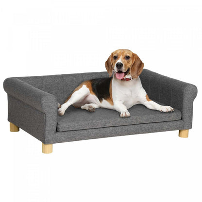 Pawhut Canapé Moderne Pour Animal Domestique Lit Pour Chat Ou Grand Chien Avec Coussin De Siège Amovible, Gris Foncé