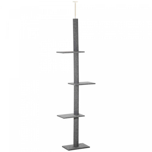 Pawhut 100 Arbre À Chat Du Sol Au Plafond Avec 3 Perchoirs Centre D'activités Pour Chatons Cat Tower Furniture