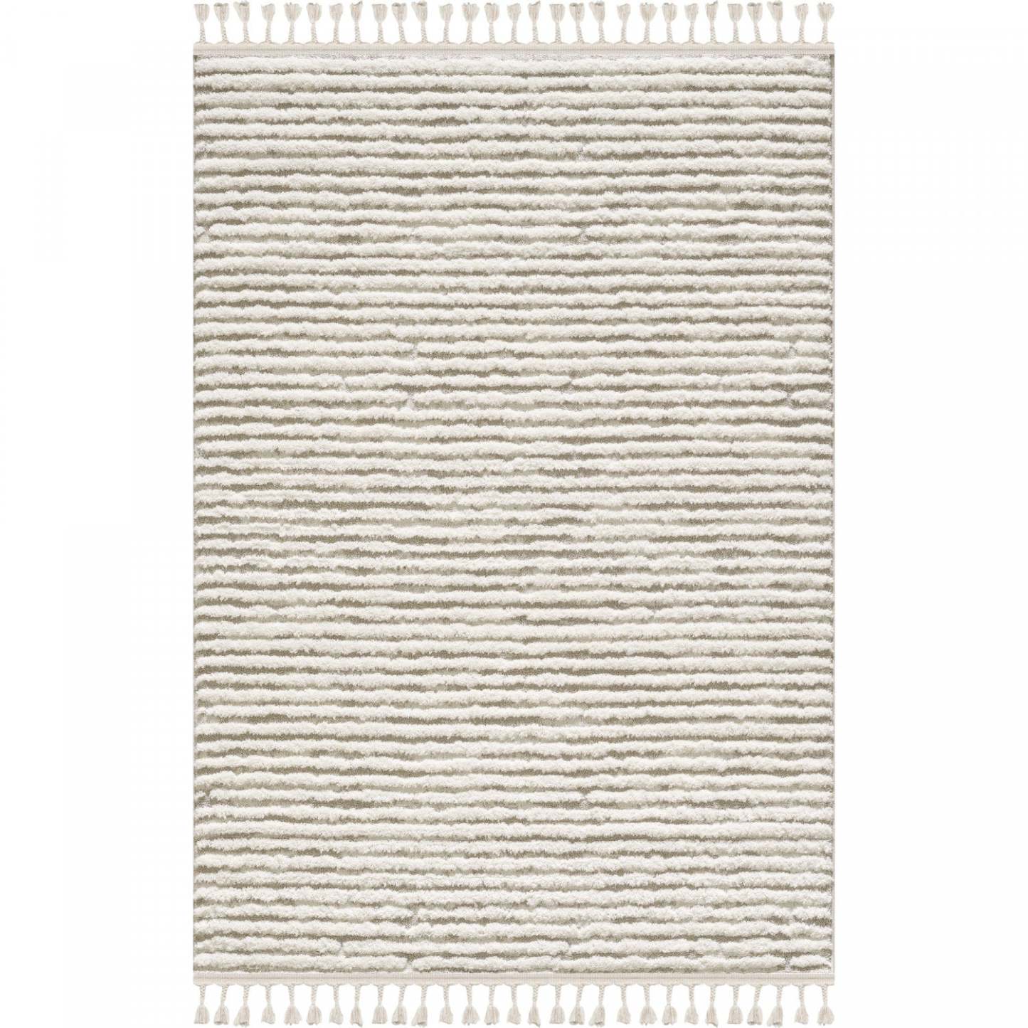 Quinto Beige Waves Shag Area Rug - 6'3 x 9'|Carpette à poil long Quinto beige à motif de vagues - 6 pi 3 po x 9 pi