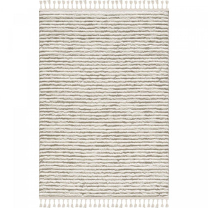 Quinto Beige Waves Shag Area Rug - 6'3 x 9'|Carpette à poil long Quinto beige à motif de vagues - 6 pi 3 po x 9 pi