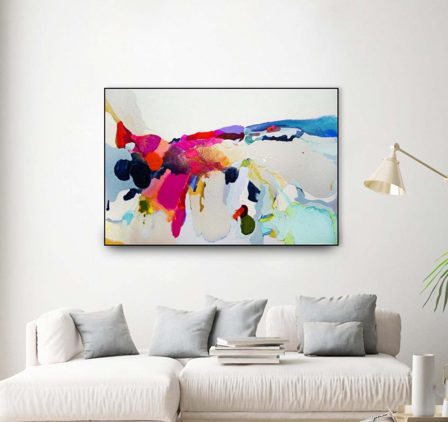 Reach In Out Canvas Framed Black 36x24 Wall Art|Œuvre d'art murale sur toile encadrée noire « Reach In Out » 36 x 24