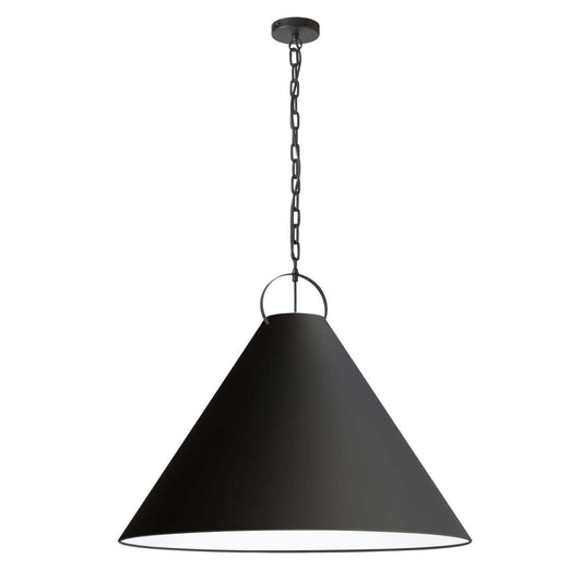 Luminaire suspendu Princeton de Dainolite de 32 po de diamètre avec abat-jour noir, fini noir mat et 1 ampoule
