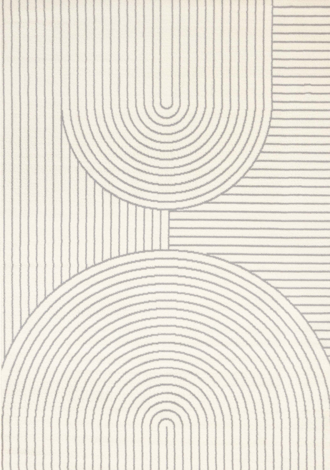 Tapis d'intérieur Forte White Grey Curved Arches - 5'3 x 7'5|Carpette Forte blanche et grise à motif d'arches courbées pour l'intérieur - 5 pi 3 po x 7 pi 5 po