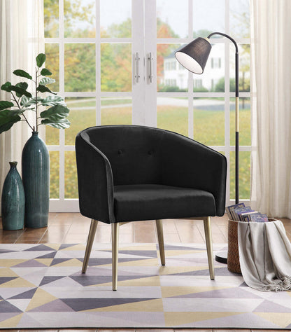 Velma Chaise d'appoint Velours Noir | Chaise D'appoint Velma En Velours Noir