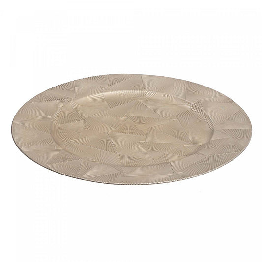 Assiette de présentation Trinity Champagne 13 - Set of 6 Dinnerware|Assiette de présentation de 13 po champagne ornée de triangles - ensemble de 6