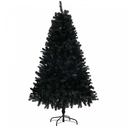 Homcom Sapin De Noel Artificiel De 5 Pieds Avec Ouverture Automatique, Base En Acier, Noir