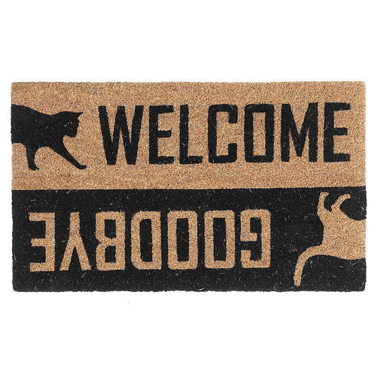 Paillasson en fibre de coco Chat - Welcome/goodbye Floormat|Paillasson en fibre de coco « Bienvenue » et « Au revoir »